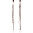 thumbnail image 1 of Sterling Silver Crystal Rhinestone Linear Drop Earrings for Women Teens CZ Long Dangle Earrings Tassel Chain Studs, 1 of 12