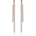 thumbnail image 1 of Sterling Silver Crystal Rhinestone Linear Drop Earrings for Women Teens CZ Long Dangle Earrings Tassel Chain Studs, 1 of 12