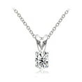 thumbnail image 1 of Sterling Silver Cubic Zirconia 6x4mm Oval Solitaire Necklace, 1 of 2