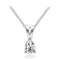 thumbnail image 1 of Sterling Silver Cubic Zirconia 6x4mm Teardrop Solitaire Necklace, 1 of 2