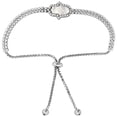 thumbnail image 1 of Sterling Silver Cubic Zirconia Adjustable Hamsa Bracelet Women Mother of Pearl Inlay 7-8 inch, 1 of 1