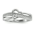 thumbnail image 1 of Sterling Silver & Cubic Zirconia Brilliant Embers Heart Ring, 1 of 1