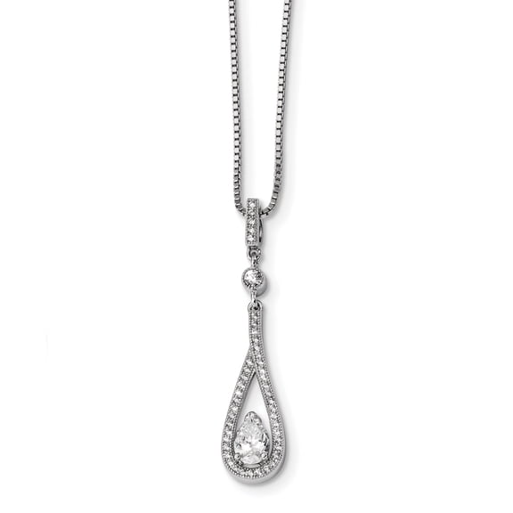Sterling Silver & Cubic Zirconia Brilliant Embers Teardrop Necklace