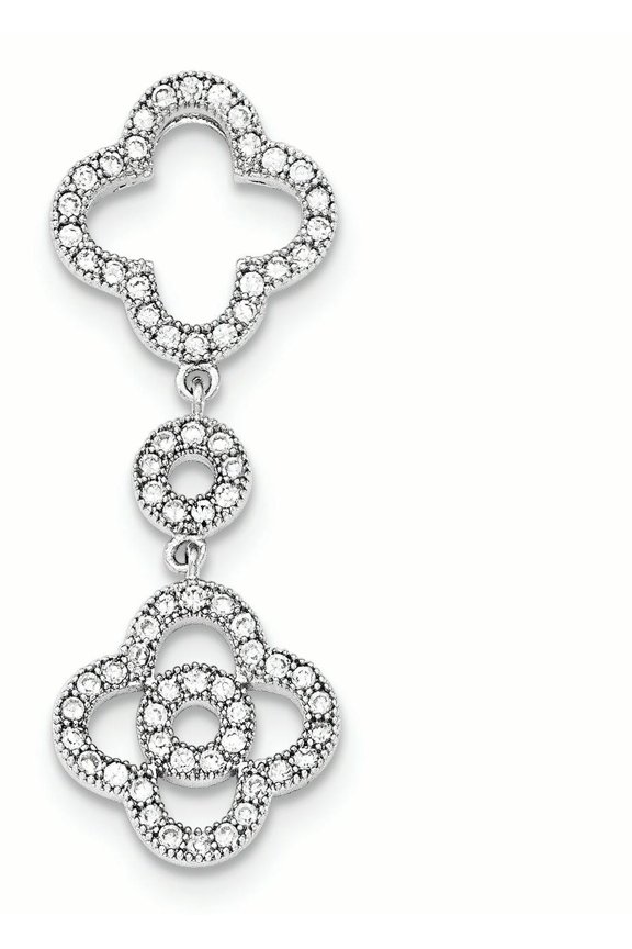 Sterling Silver Cubic Zirconia Chain Slide