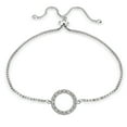 thumbnail image 1 of Sterling Silver Cubic Zirconia Circle  Adjustable Bracelet, 1 of 2