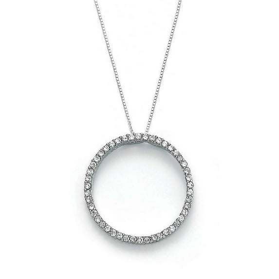 Sterling Silver Cubic Zirconia Circle Pendant