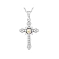 thumbnail image 1 of Sterling Silver Cubic Zirconia Cross Pendant Necklace 18 Inches, 1 of 4