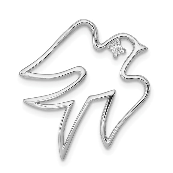 Sterling Silver Cubic Zirconia Dove Pendant