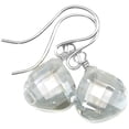 thumbnail image 1 of Sterling Silver Cubic Zirconia Earrings White Or Clear Faceted Heart Simulated Diamond Teardrops In Cz Simple Dainty Drops Designed for Adult Women, 1 of 4
