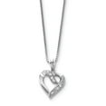 thumbnail image 1 of Sterling Silver Cubic Zirconia Heart Pendant on Box Chain Necklace - 16 Inch - Spring Ring - Measures 16mm Wide, 1 of 1