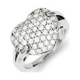 thumbnail image 1 of Sterling Silver Cubic Zirconia Heart Ring - Size 6 - Measures 14.25mm Wide, 1 of 2