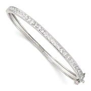 FJC Finejewelers Sterling Silver Cubic Zirconia Hinged Bangle