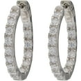 thumbnail image 1 of Believe by Briliance Women's Sterling Silver Cubic Zirconia Hoop Earrings, 1 of 4