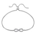 thumbnail image 1 of Sterling  Silver Cubic Zirconia Infinity Adjustable Bracelet, 1 of 2