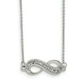 thumbnail image 1 of Sterling Silver Cubic Zirconia Infinity Necklace - 16.5 Inch - Measures 24mm Wide, 1 of 2