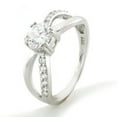 thumbnail image 1 of Sterling Silver Cubic Zirconia Infinity Ribbon Solitaire Promise Engagement Ring, 1 of 3