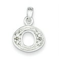thumbnail image 1 of Sterling Silver Cubic Zirconia Initial O Pendant, 1 of 3