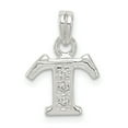 thumbnail image 1 of Sterling Silver Cubic Zirconia Initial T Pendant, 1 of 3