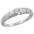 thumbnail image 1 of Sterling Silver Cubic Zirconia Ladies' Wedding Band Ring Channel Set, 1/8 inch wide, Size 9, 1 of 5