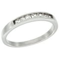 thumbnail image 1 of Sterling Silver Cubic Zirconia Ladies' Wedding Band Ring Classic Channel Design, 1/8 inch wide, size 5, 1 of 5