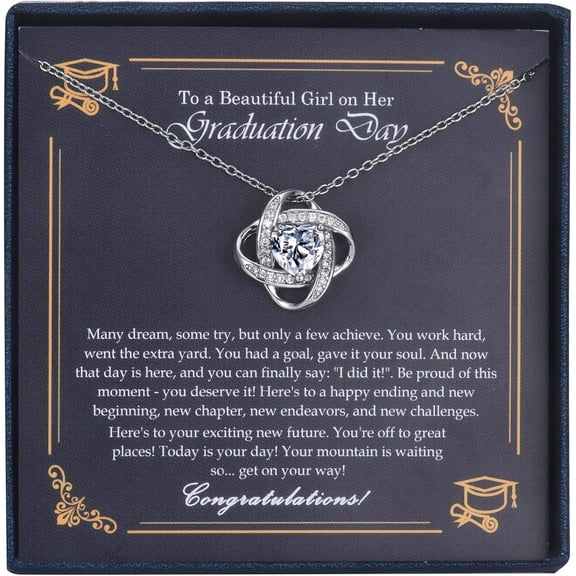 Sterling Silver Cubic Zirconia Love Knot Pendant Necklace for Women, Graduation Birthday Christmas Jewelry Gifts for Friends/Wife/Sister/Daughter/Mom