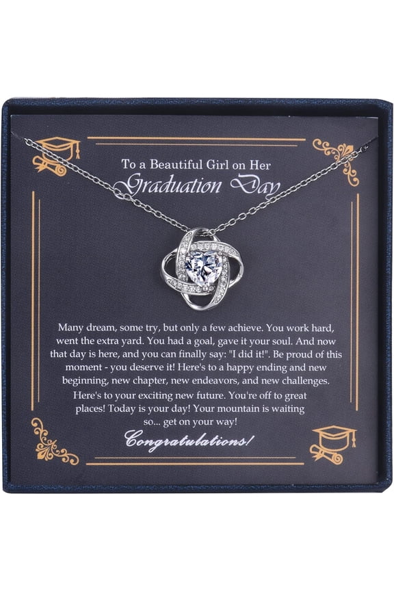 Sterling Silver Cubic Zirconia Love Knot Pendant Necklace for Women, Graduation Birthday Christmas Jewelry Gifts for Friends/Wife/Sister/Daughter/Mom