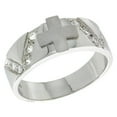thumbnail image 1 of Sterling Silver Cubic Zirconia Mens Mens Wedding Band Ring 1/4 inch wide, size 12, 1 of 5