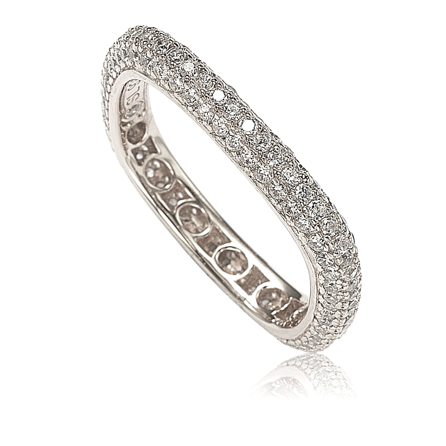 Sterling silver eternity clearance bands cubic zirconia