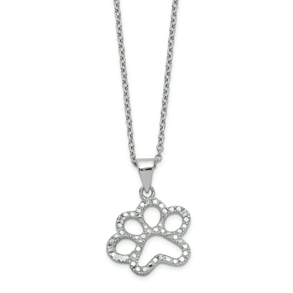 Sterling Silver Cubic Zirconia Paw Necklace