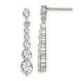 thumbnail image 1 of Sterling Silver Cubic Zirconia Post Dangle Earrings, 1 of 3