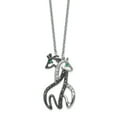 thumbnail image 1 of Sterling Silver Cubic Zirconia & Rhodium Giraffes 18in Necklace, 1 of 5