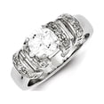 thumbnail image 1 of Sterling Silver Cubic Zirconia Ring - Size 6 - Measures 7.25mm Wide, 1 of 3