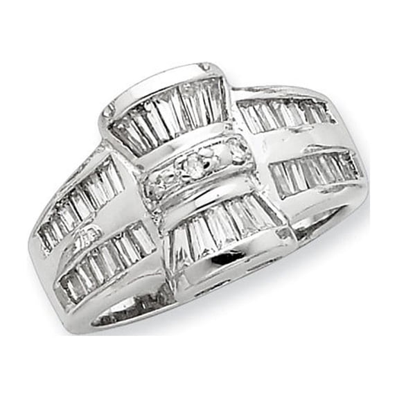 Sterling Silver Cubic Zirconia Ring - Size 7