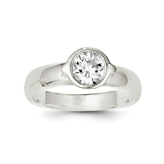 Sterling Silver Cubic Zirconia Ring - Size 7