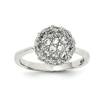 Sterling Silver Cubic Zirconia Ring - Size 8