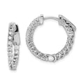 thumbnail image 1 of Sterling Silver Cubic Zirconia Round Hoop Earrings - Measures 14x14mm Wide 2mm Thick, 1 of 2