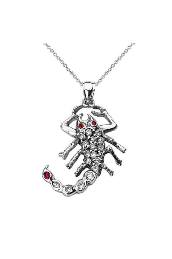 Sterling Silver Cubic Zirconia Scorpion Pendant Necklace : Pendant with 18" chain