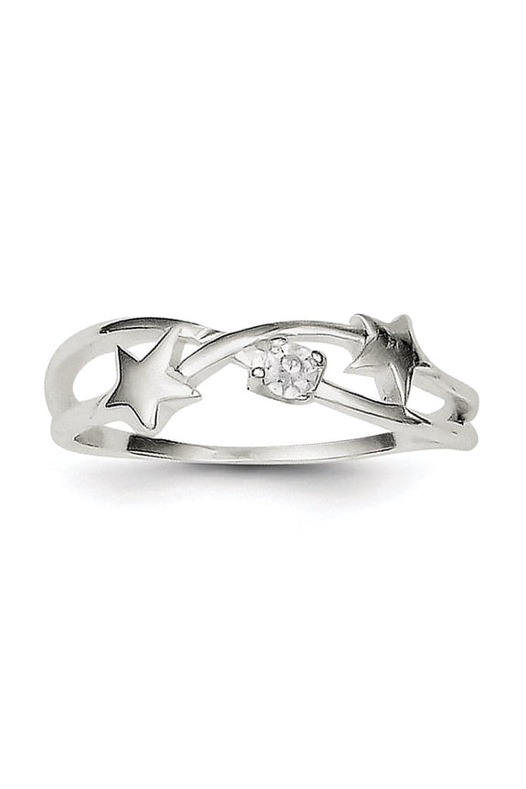 Sterling Silver Cubic Zirconia Star Ring