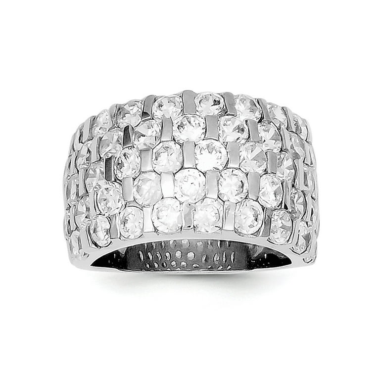 Wide band on sale cubic zirconia rings