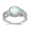 thumbnail image 1 of Sterling Silver Cubic Zirconia and Lab created Opal Ring Size 7, 1 of 7