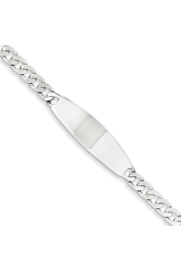 Sterling Silver Curb Link ID Bracelet QID181