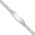 thumbnail image 1 of Sterling Silver Curb Link Id Bracelet (8.5 X 6) Made In Italy qid181-8.5, 1 of 5