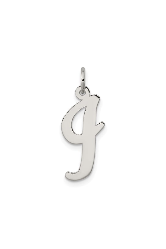 Sterling Silver Cursive Letter G Pendant Necklace for Women or Unisex, Polished Script Initial Charm, Elegant Personalized Alphabet Jewelry, Dainty Monogram Symbol of Identity