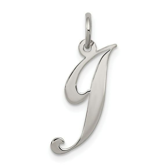 Sterling Silver Cursive Letter J Pendant Necklace for Women or Unisex, Polished Initial Charm, Script Monogram Jewelry, Personalized Alphabet Accessory
