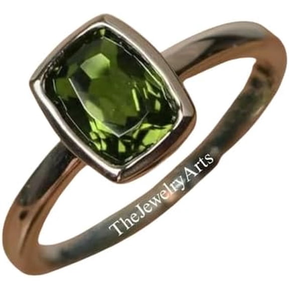 Sterling Silver Cushion Cut Sultanite Ring – Color-Changing Gemstone Sultanite Ring with Shifting Hues Unique Gift for Her, Elegant Statement Jewelry Black Vermeil 13.5