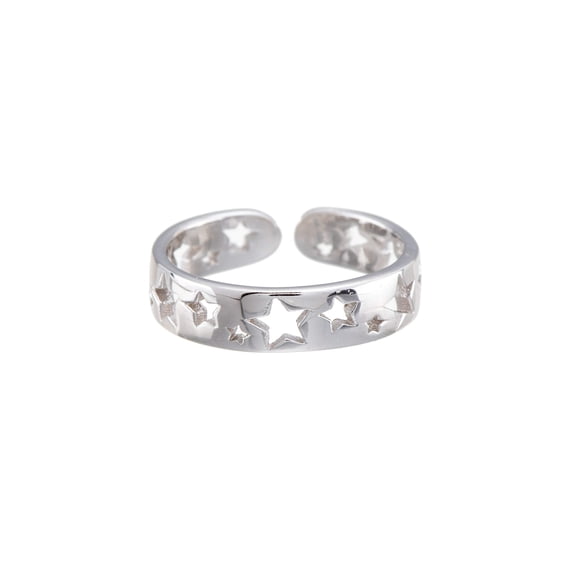 Sterling Silver Cut Out Stars Toe Ring