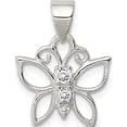 thumbnail image 1 of Sterling Silver Cz Butterfly Pendant (14 X 15) Made In China qp1165, 1 of 5