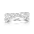 thumbnail image 1 of Sterling Silver Cz CrissCross X Ring for Women and Teens - Size 5, 1 of 8
