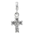 thumbnail image 1 of Sterling Silver Cz Cross Enhancer (21 X 8) Made In Thailand qn153, 1 of 2