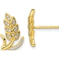 thumbnail image 1 of Sterling Silver Cz Gold-Tone Wheat Flower Earrings (15.4 X 10) Made In China qe16541, 1 of 6